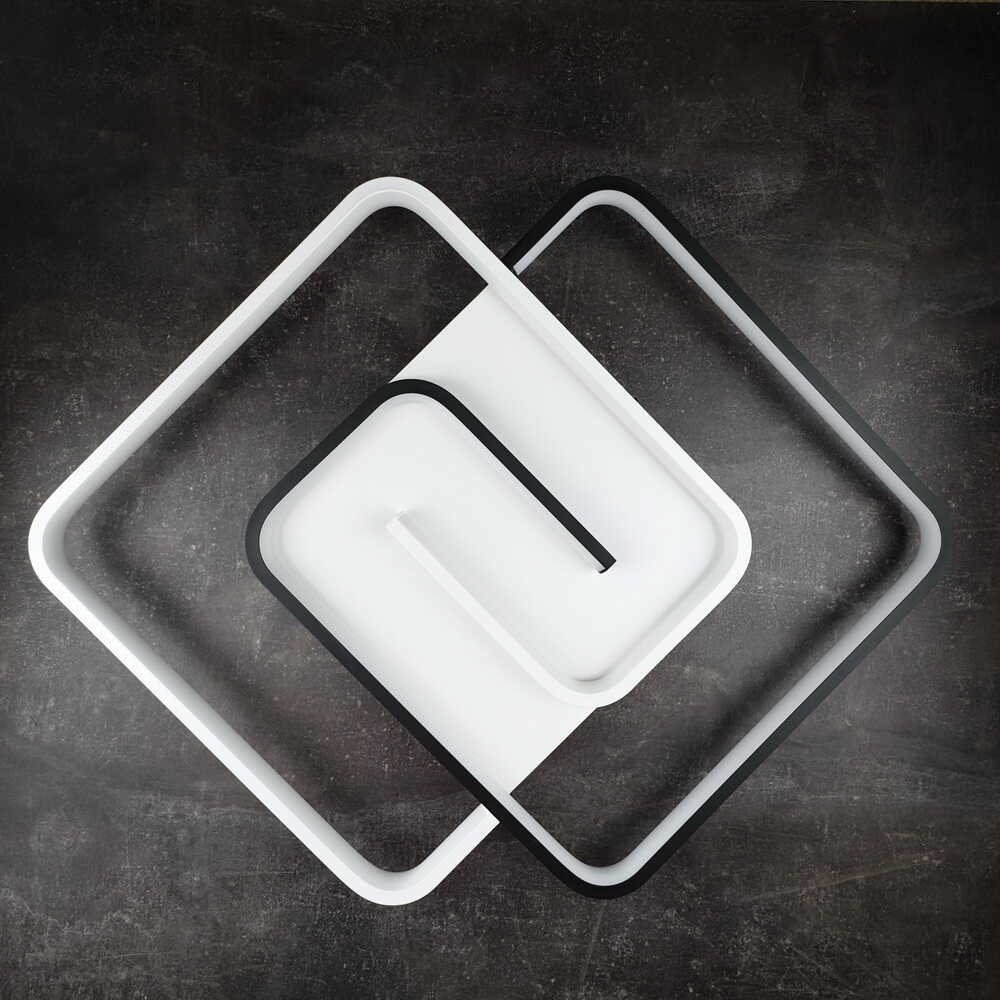 Светильник LED smart DOMINO с пультом 90Вт 3000-5000K 4800Lm Квадратный Черно-белый 220565